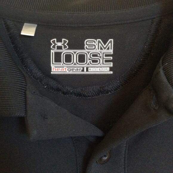 UA Black Heat Gear Golf Shirt Men’s Small - Picture 2 of 3